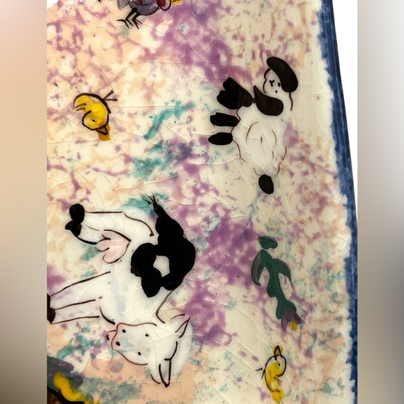 Lesal Ceramics Lisa Lindberg Van Northwick Studio Art Pottery Farm Animals Tray - Picture 11 of 11